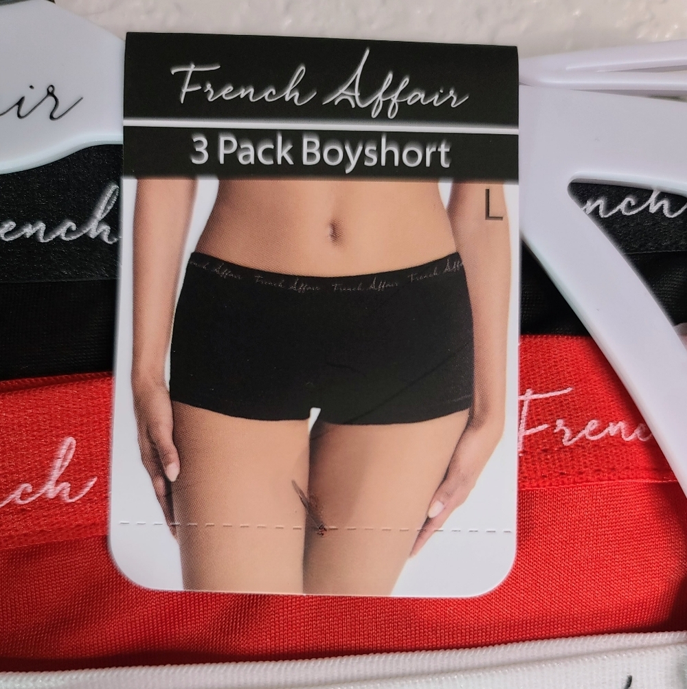French Affair 3 pack Boyshort panties NEW